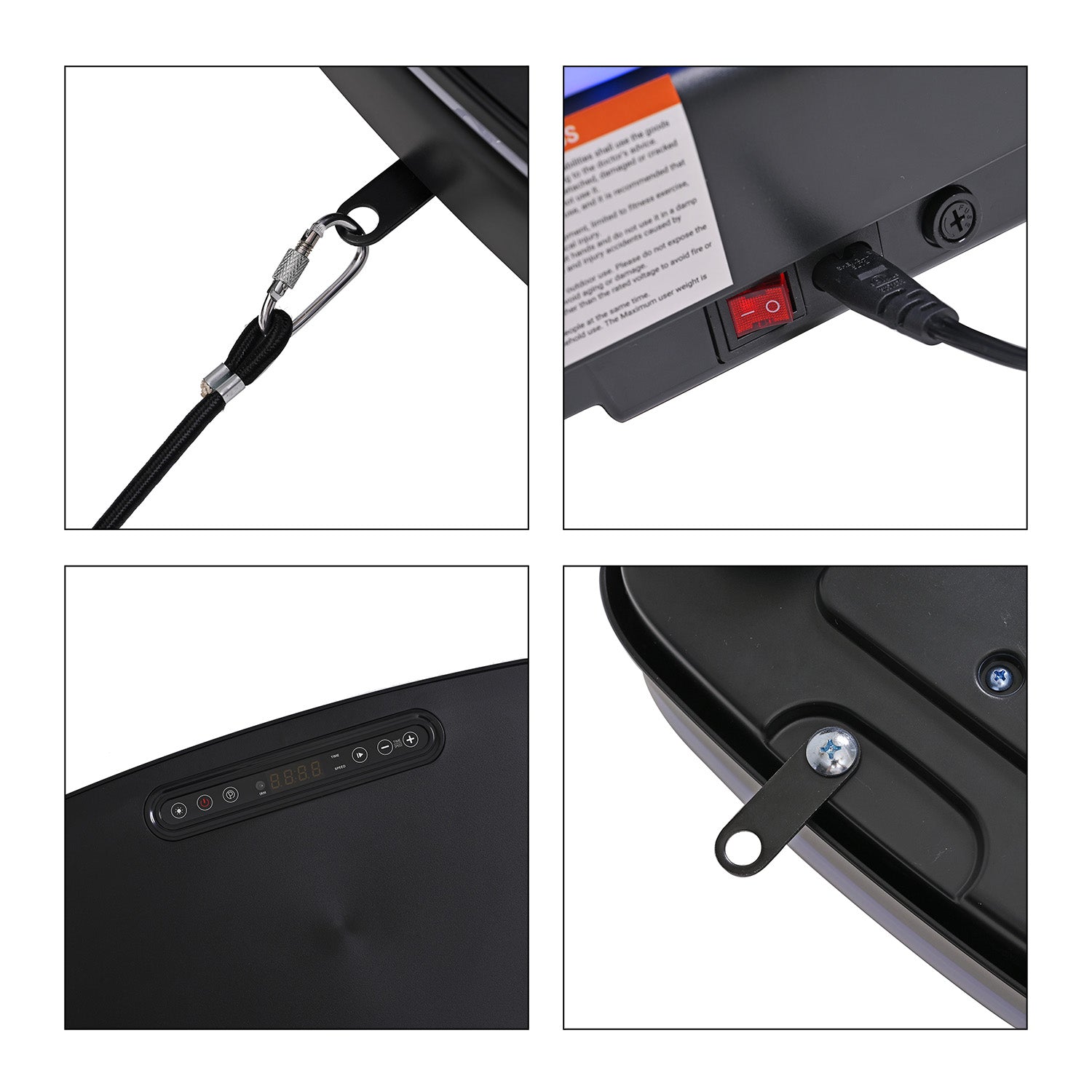 Soulsmart Vibrationsplatte mit RGB-Beleuchtung, Bluetooth-Lautsprecher und 150W-Motor, Schwarz