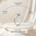 LUXURIANT DIAMOND - Lab Grown Diamant SI Ring 925 Silber rhodiniert (Größe 15.75) ca. 0.20 ct