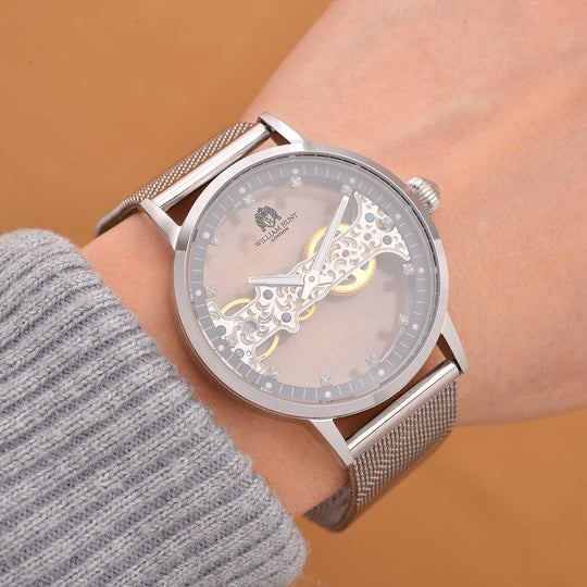 Weißer Kristall Uhren  Reiner Edelstahl Standard
