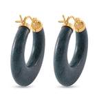 D'Joy EXTREM SELTEN - Natürlicher Jade Ohrringe 925 Silber vergoldet ca. 62.00 ct