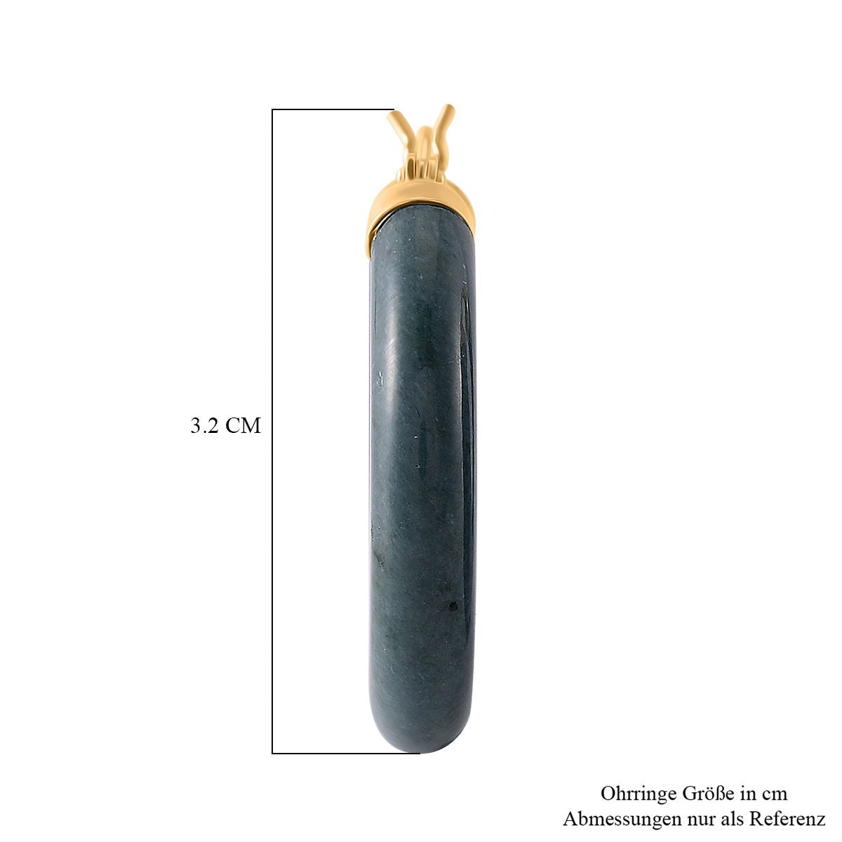 D'Joy EXTREM SELTEN - Natürlicher Jade Ohrringe 925 Silber vergoldet ca. 62.00 ct