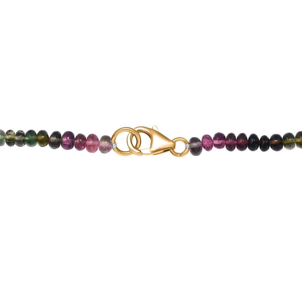 AAA Mehrfarbige-Turmalin Halskette ca. 45 cm 585 Gold ca. 75.00 ct