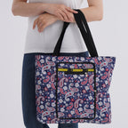 Faltbare Einkaufstasche mit Paisley-Design, wasserabweisend und strapazierfähig, mit Innen- und Außentasche, Tragelänge ca. 22 cm, 40x43 cm, Rot