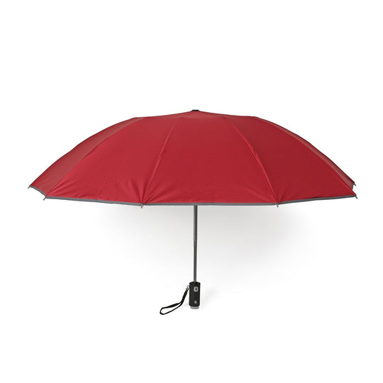 Sturmfester Regenschirm mit Aero-Aluminium-Gestell, vollautomatisch, reflektierend, Rückfaltung, ca. 105?cm, Schwarz