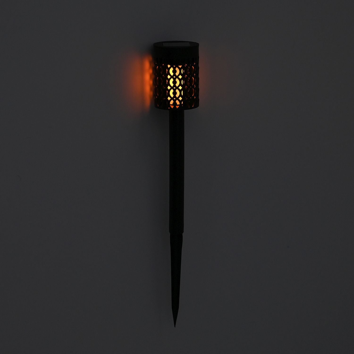 4er Set - Solar LED Gartenlichter, Flackerflamme, Kunststoff, 5.5x36?cm, Schwarz