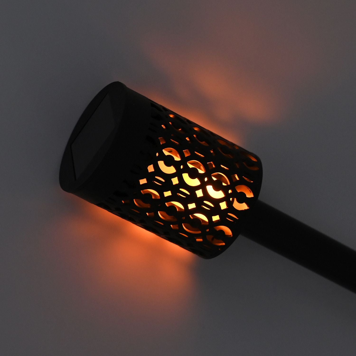 4er Set - Solar LED Gartenlichter, Flackerflamme, Kunststoff, 5.5x36?cm, Schwarz