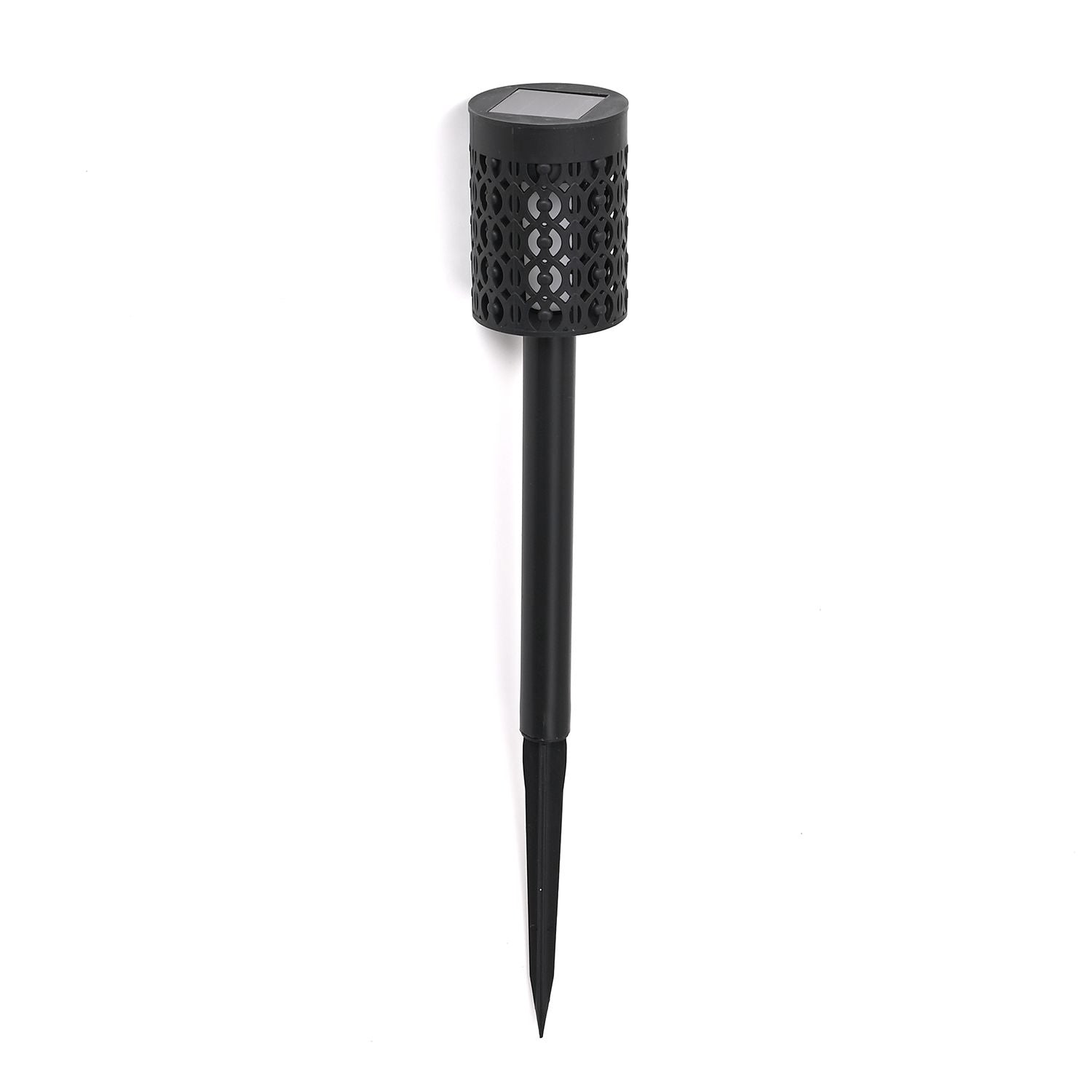 4er Set - Solar LED Gartenlichter, Flackerflamme, Kunststoff, 5.5x36?cm, Schwarz