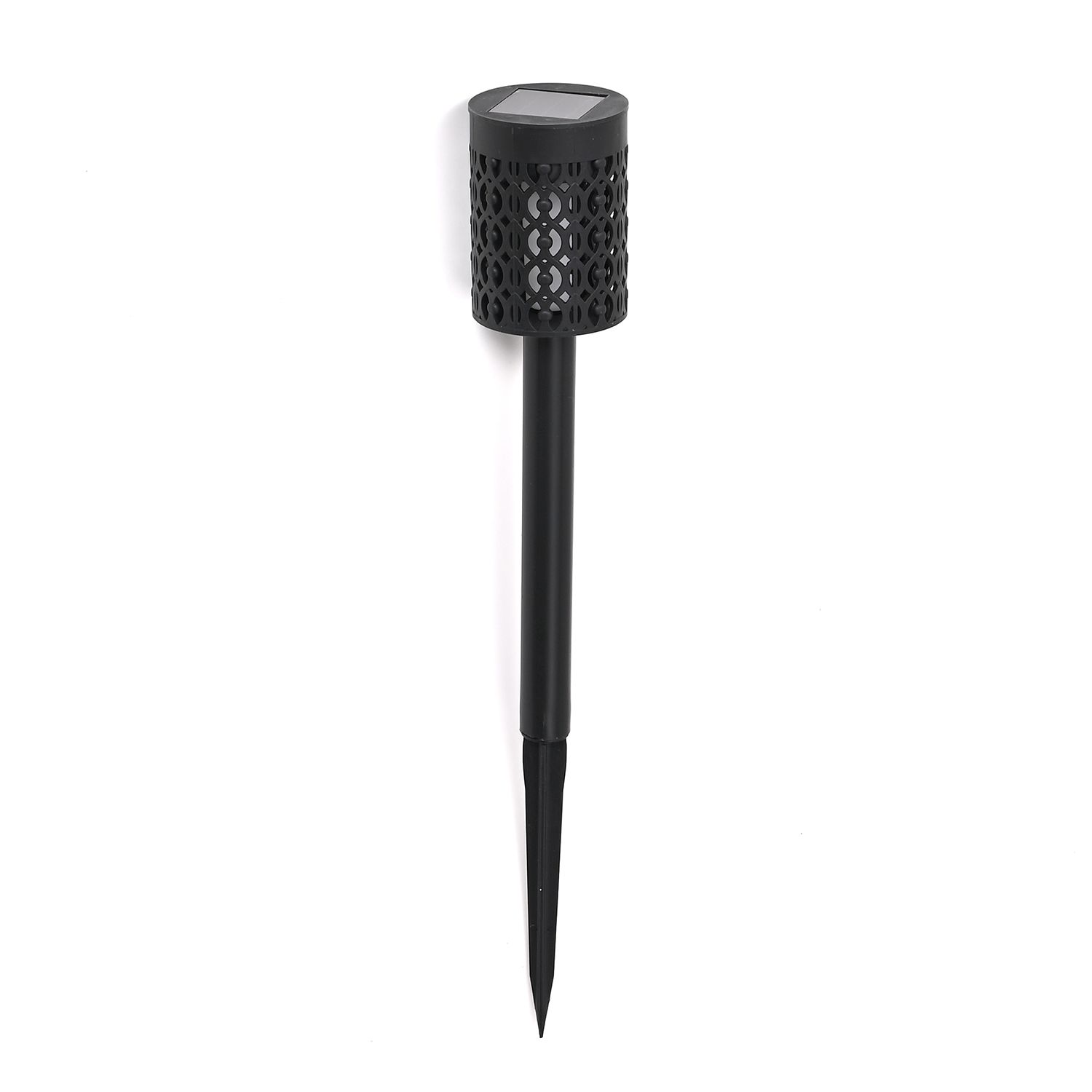 4er Set - Solar LED Gartenlichter, Flackerflamme, Kunststoff, 5.5x36?cm, Schwarz