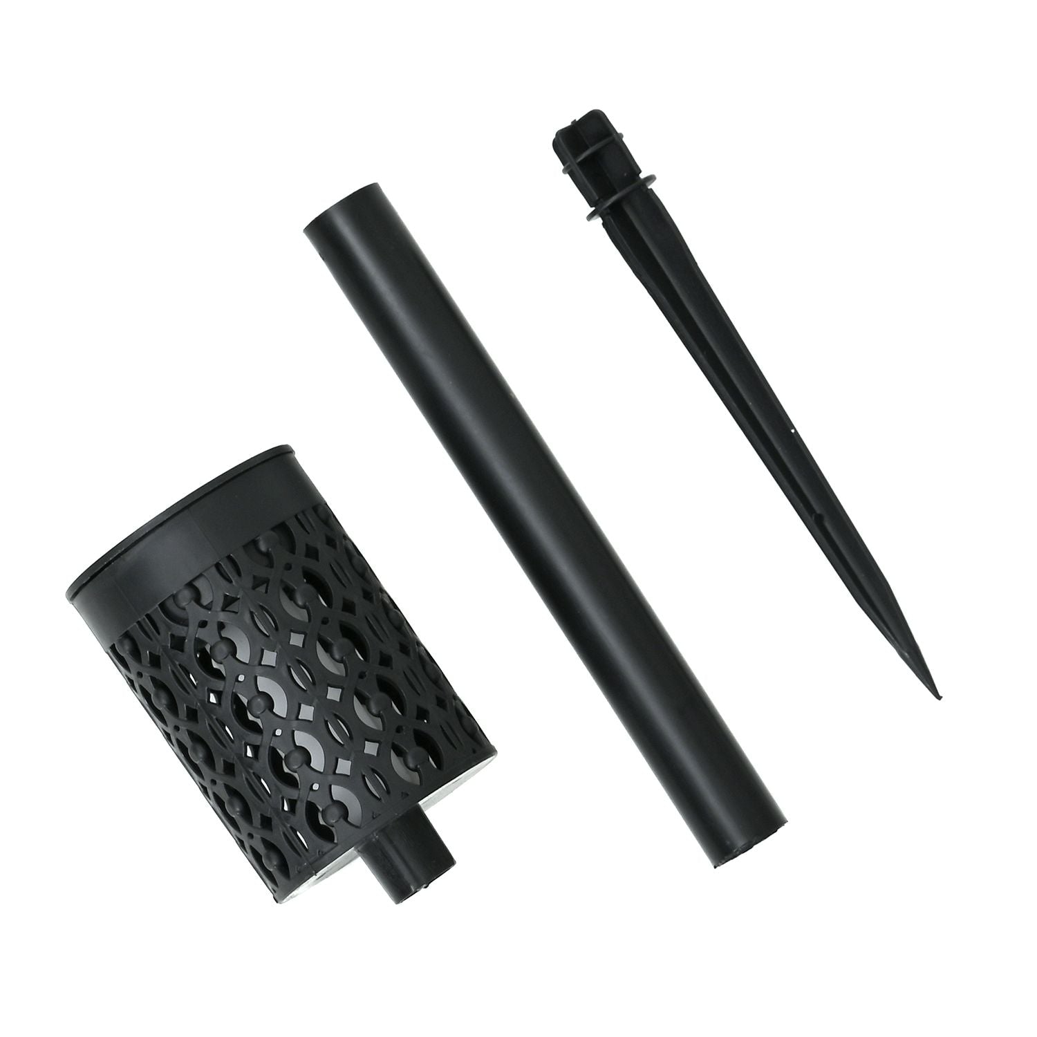 4er Set - Solar LED Gartenlichter, Flackerflamme, Kunststoff, 5.5x36?cm, Schwarz