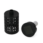 4er Set - Solar LED Gartenlichter, Flackerflamme, Kunststoff, 5.5x36?cm, Schwarz