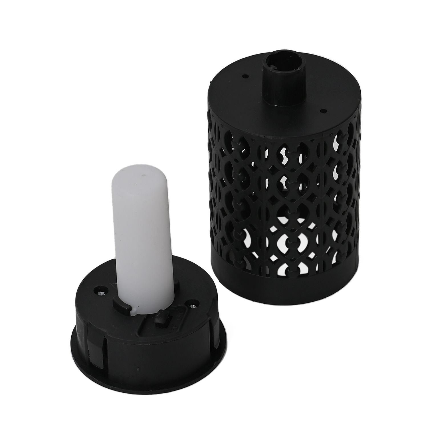 4er Set - Solar LED Gartenlichter, Flackerflamme, Kunststoff, 5.5x36?cm, Schwarz