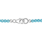 Pfau Quarz Triplette und Blauer Apatit Halskette ca. 45 cm 925 Silber rhodiniert ca. 52,66 ct.