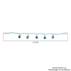 Pfau Quarz Triplette, Blauer Apatit Armband ca. 19 cm + 1.25 cm Extender, 925 Silber rhodiniert ca. 24.63 ct