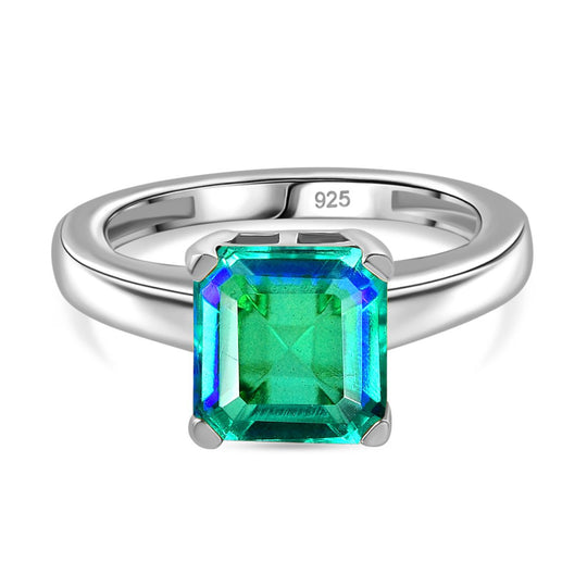 Pfau Quarz Triplette Ring 925 Silber rhodiniert (Größe 21.00) ca. 3,05 ct