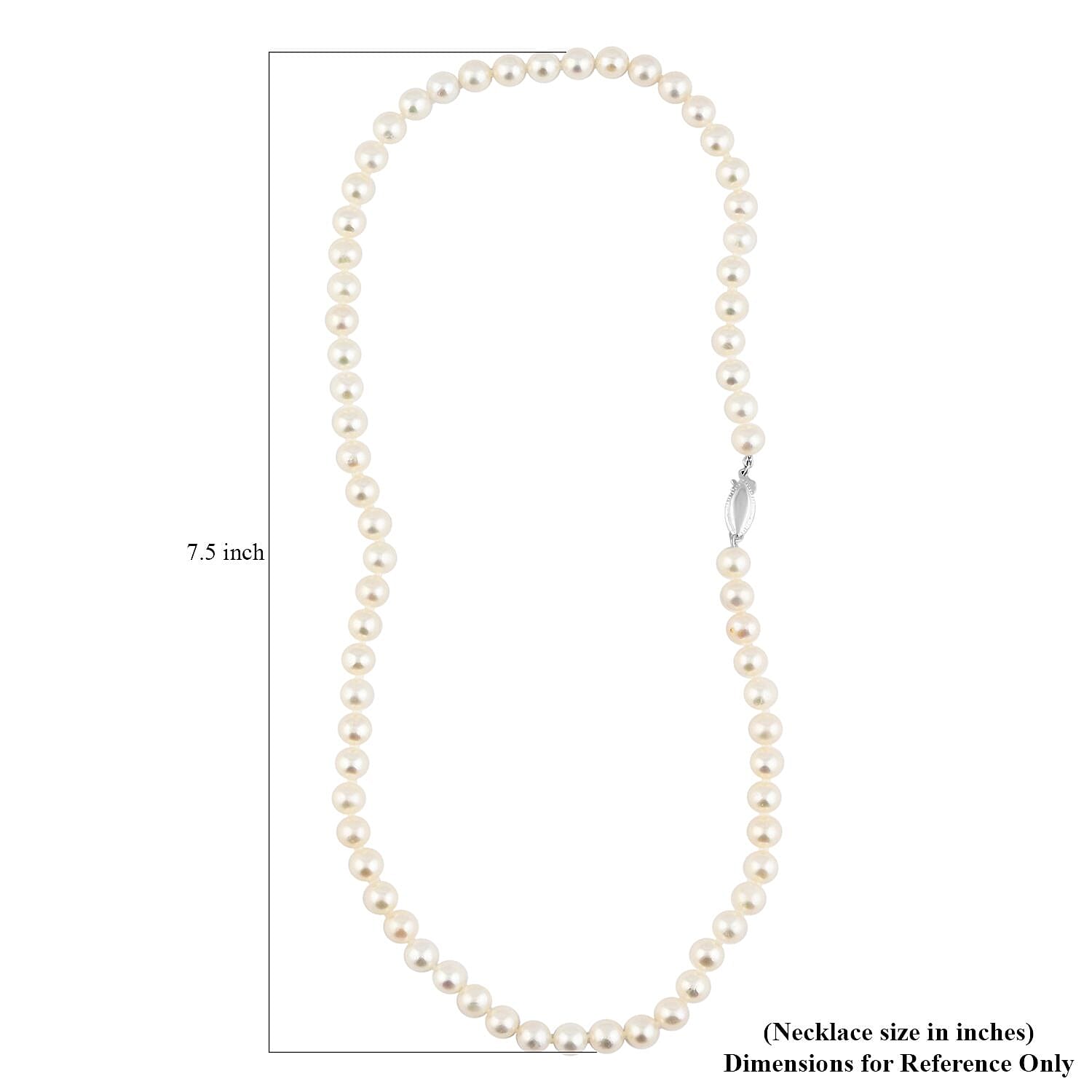 Süßwasser Perle (4.5 mm) Halskette ca. 45 cm Nickelfreies Messing rhodiniert