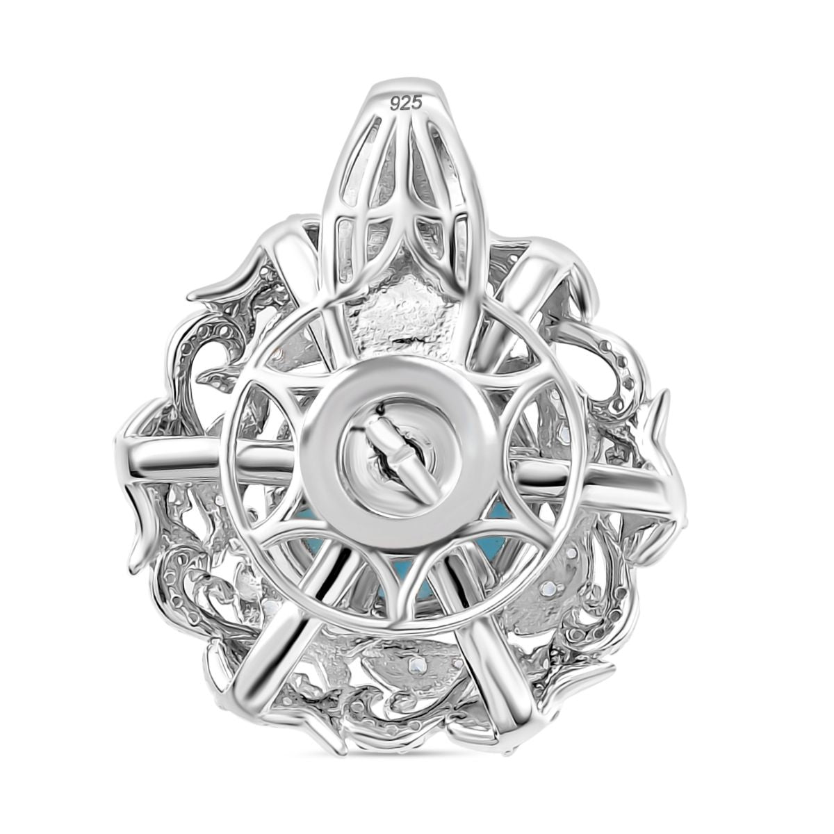 ShopLC EXKLUSIVE INNOVATION - Larimar, Himmelblauer Topas, Weißer Zirkon Anhänger, 925 Silber rhodiniert ca. 8.91 ct