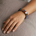 Terahertz, 7 Chakra Mehrfarbiges Edelsteine Armband, flexibel, ca. 22.00 ct