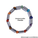 Terahertz, 7 Chakra Mehrfarbiges Edelsteine Armband, flexibel, ca. 22.00 ct