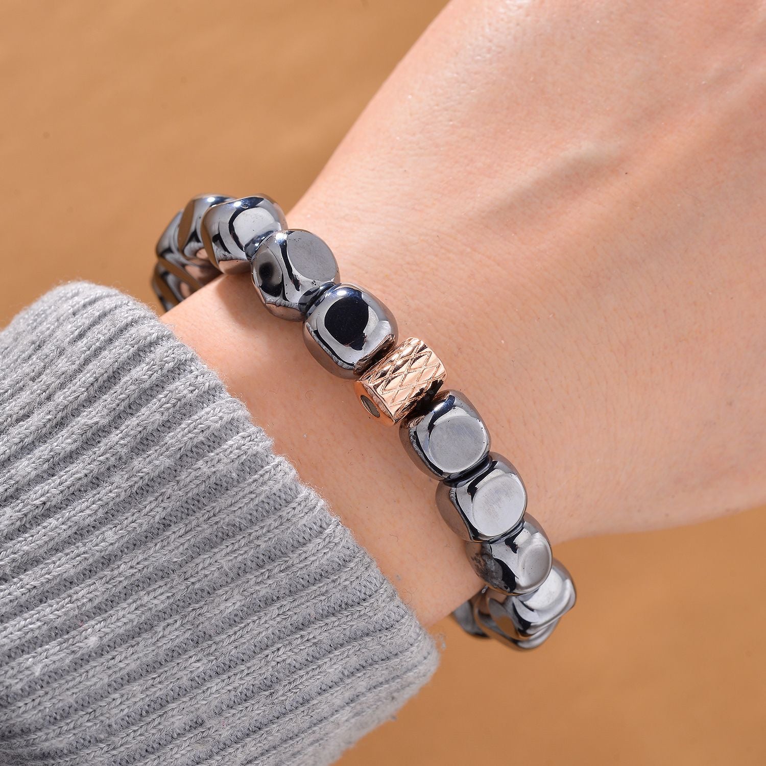 Terahertz Armband Flexibles Messing rosévergoldet ca. 125,00 ct.