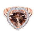 TUCSON FIND AAA Moroppino Morganit, Weißer Diamant Ring 585 Gold (Größe 18.00), ca. 5.04 ct