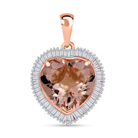 TUCSON FIND AAA Moroppino Morganit, Weißer Diamant Anhänger 585 Gold ca. 5.04 ct