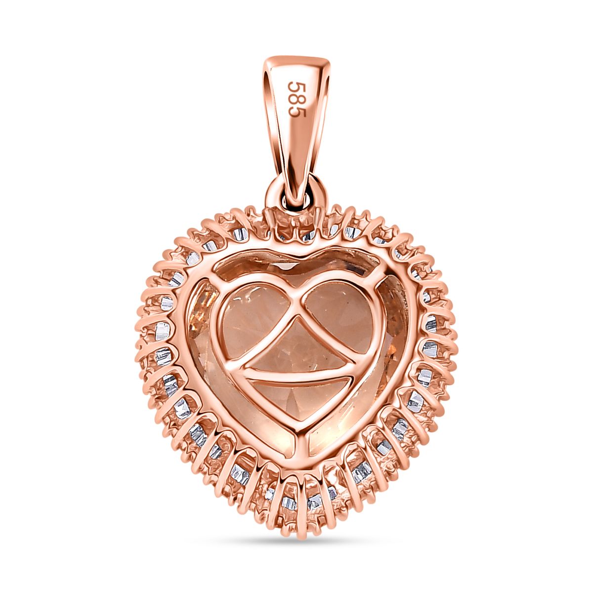 TUCSON FIND AAA Moroppino Morganit, Weißer Diamant Anhänger 585 Gold ca. 5.04 ct