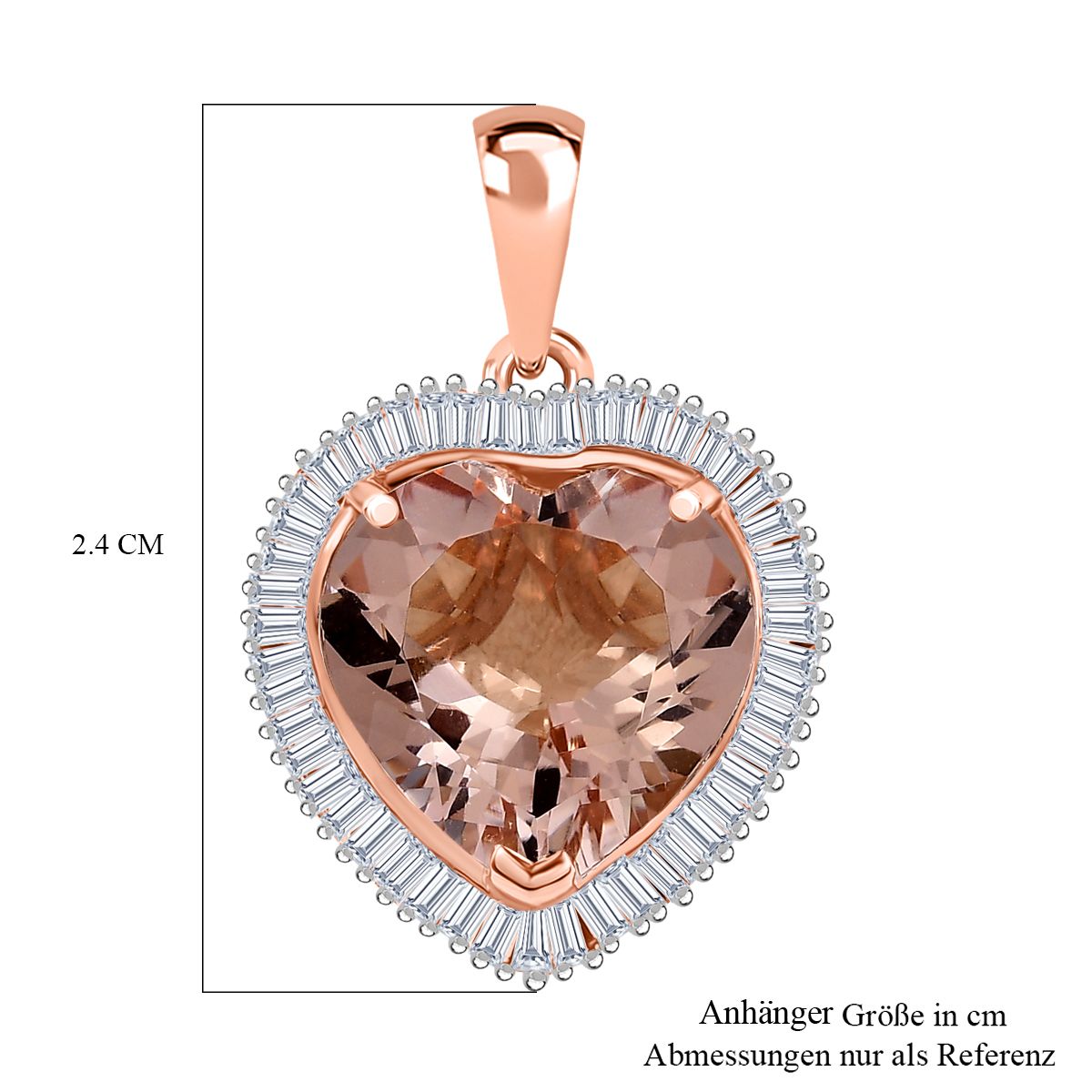 TUCSON FIND AAA Moroppino Morganit, Weißer Diamant Anhänger 585 Gold ca. 5.04 ct
