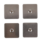 4 robuste Wandhaken aus Edelstahl mit selbstklebender Rückseite, ideal für Küche, Bad oder Büro. Tragkraft bis 3,5?kg, 6x6cm