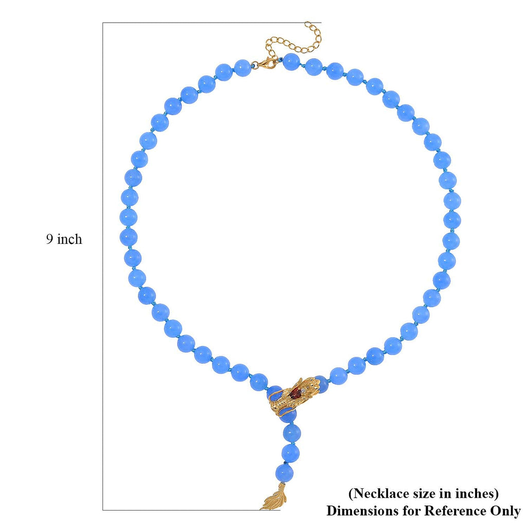 Blaue Jade, Roter Granat Halskette ca. Flexibles cm 925 Silber 750 Gelbgold Vermeil  ca. 218.53 ct