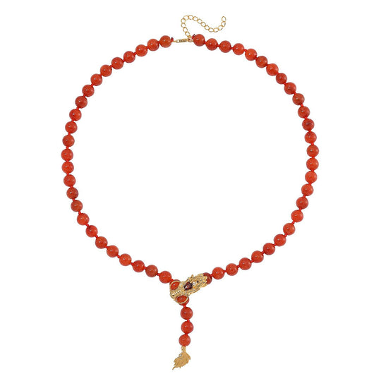 Rote Jade, Roter Granat Halskette ca. Flexibles cm 925 Silber 750 Gelbgold Vermeil (7-8 Werktage Lieferzeit) ca. 218.53 ct