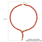 Rote Jade, Roter Granat Halskette ca. Flexibles cm 925 Silber 750 Gelbgold Vermeil (7-8 Werktage Lieferzeit) ca. 218.53 ct