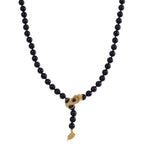 Schwarze Jade, Roter Granat Halskette ca. Flexibles cm 925 Silber 750 Gelbgold Vermeil (7-8 Werktage Lieferzeit) ca. 218.53 ct