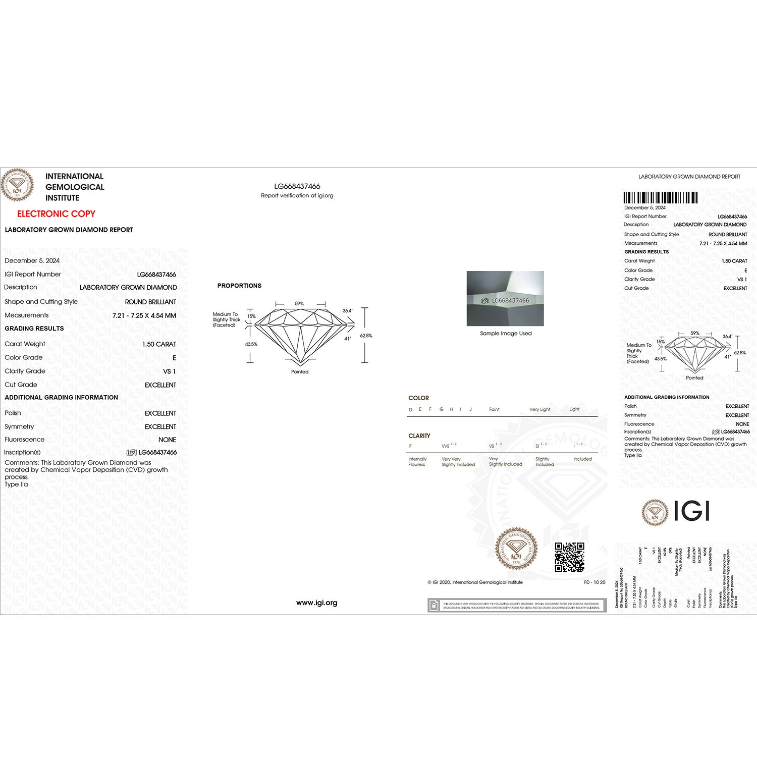 LUXURIANT DIAMOND - Lab Grown Diamant VS/F IGI zertifiziert Anhänger 950 Platin ca. 1,50 ct.
