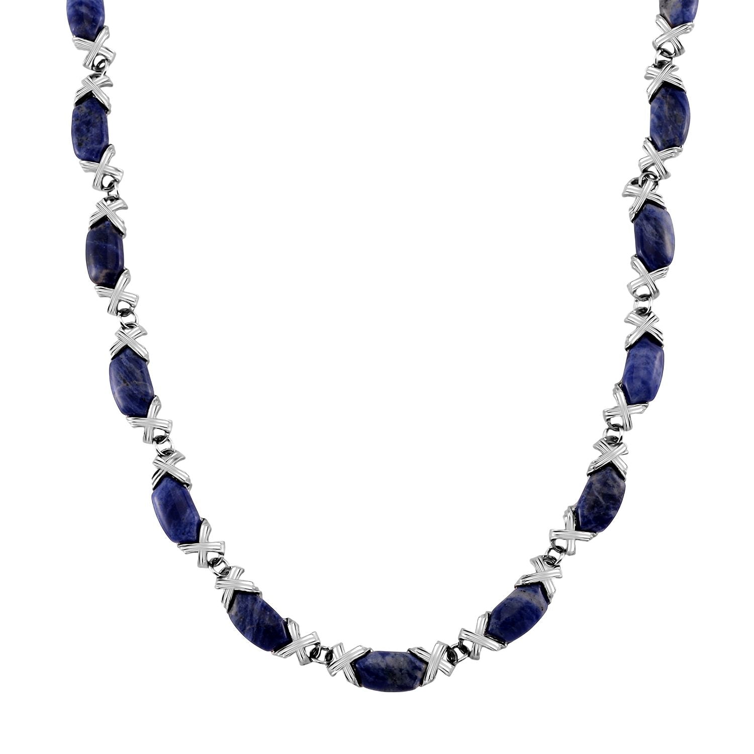 Sodalith Halskette, ca. 45 cm + 5 cm Extender, ca. 250.00 ct