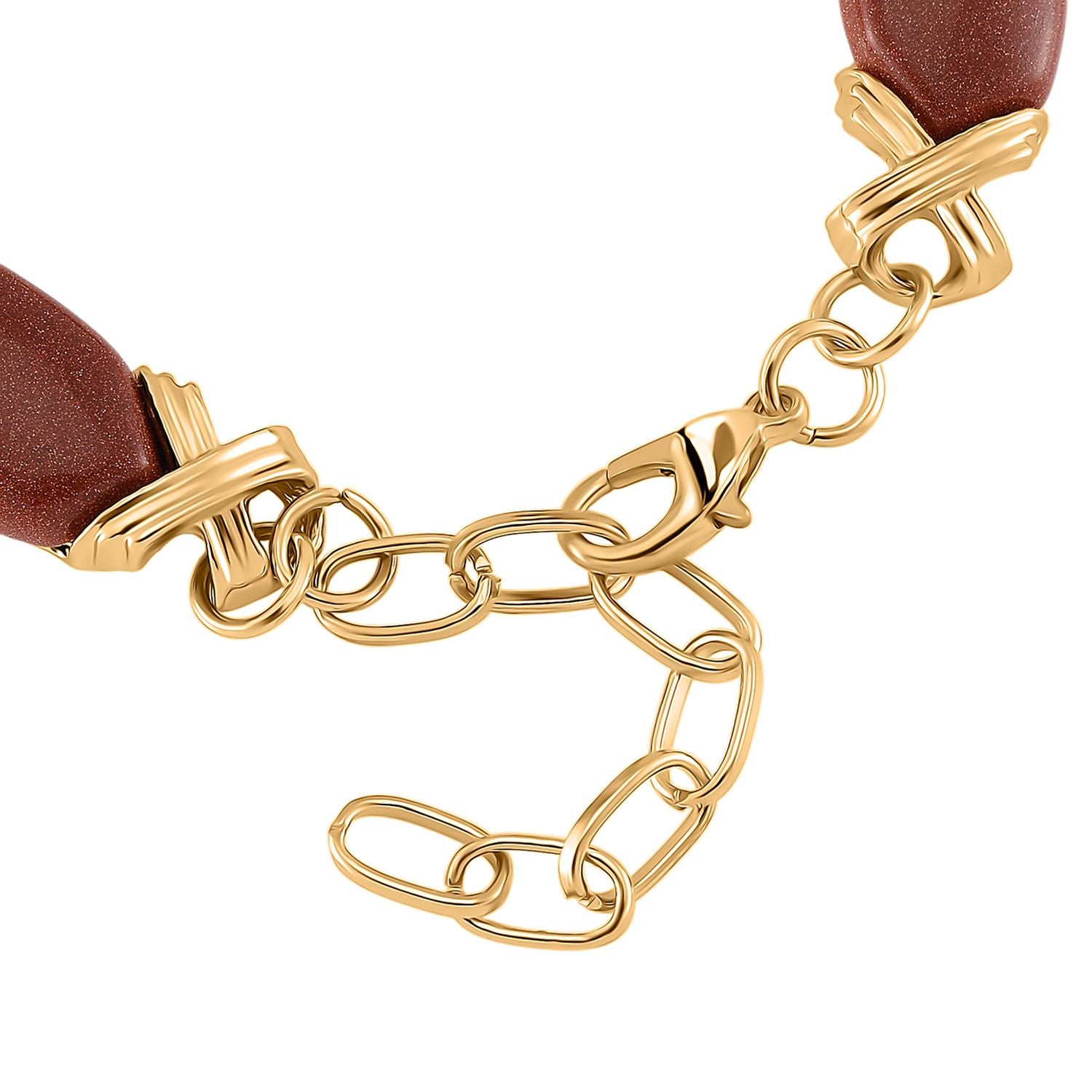 Sonnenstein Armband, ca. 15.25 cm + 5 cm Extender, gelb vergoldet ca. 65.00 ct