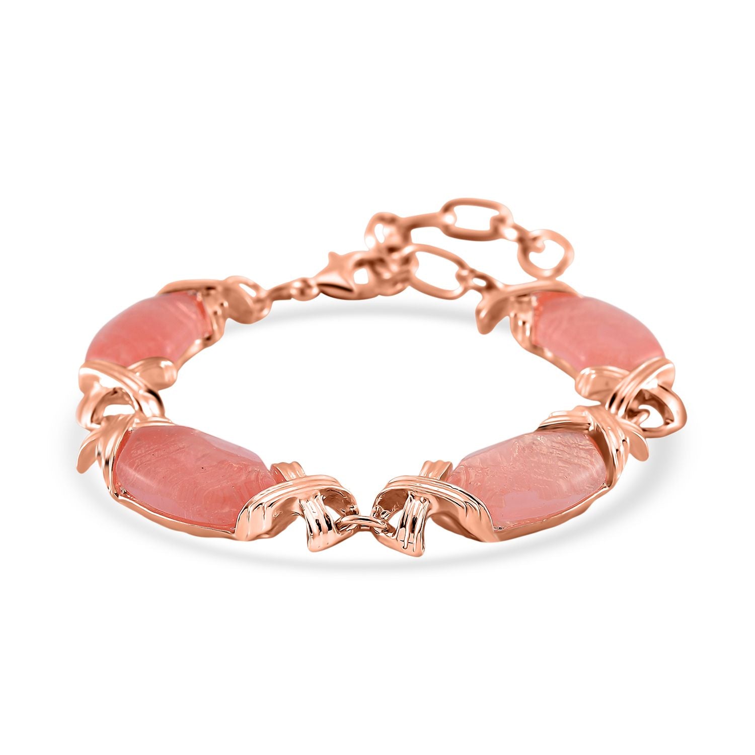 Kirsche Quarz Armband ca. 15.25 cm + 5 cm Extender, rosévergoldet ca. 65.00 ct