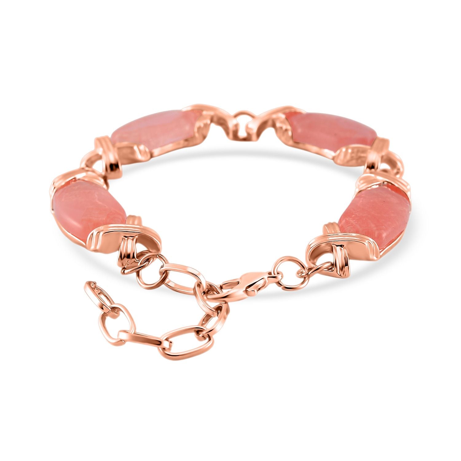 Kirsche Quarz Armband ca. 15.25 cm + 5 cm Extender, rosévergoldet ca. 65.00 ct