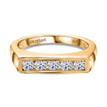 LUXURIANT SI-GH Labor Diamant Ring, 925 Silber 750 Gelbgold Vermeil - 0,50 ct.