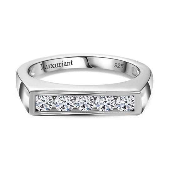 LUXURIANT DIAMOND - Lab Grown Diamant SI-GH Ring 925 Silber 750 Gelbgold Vermeil (Größe 20.00) ca. 0.50 ct