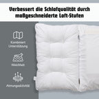 SERENITY NIGHT Weltpremiere: 5-in-1-Kissen mit echtem Daunen, Kunstdaunen und Memory-Schaum, 50x75cm