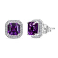 AAA Lab Grown Lila Saphir, Lab Grown Diamant AGI zertifiziert Ohrringe 417 Gold ca. 5.05 ct