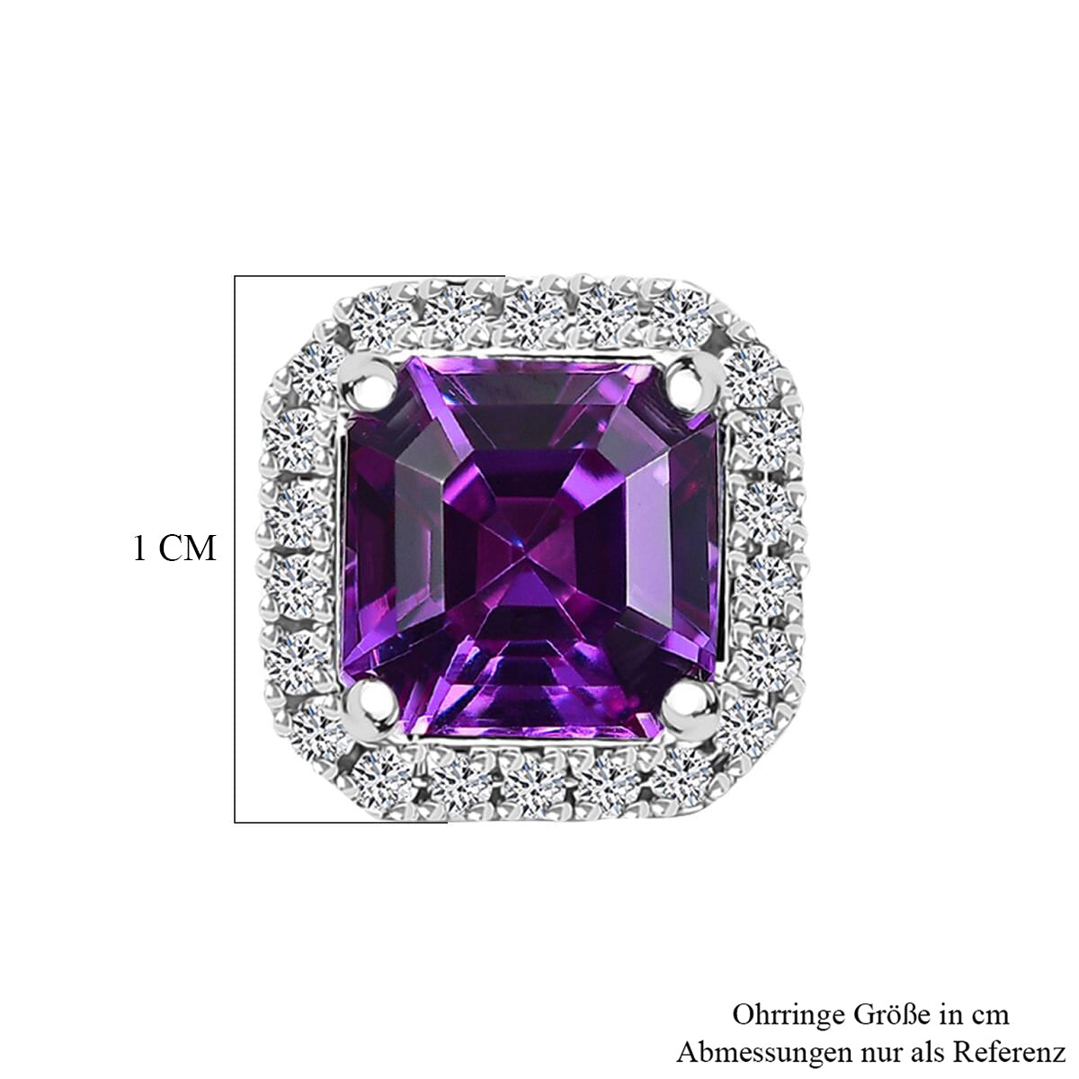 AAA Lab Grown Lila Saphir, Lab Grown Diamant AGI zertifiziert Ohrringe 417 Gold ca. 5.05 ct