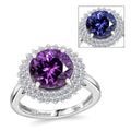 AAA Lab Grown Lila Saphir, Lab Grown Diamant AGI zertifiziert Ring 417 Gold (Größe 20.00) ca. 4.48 ct