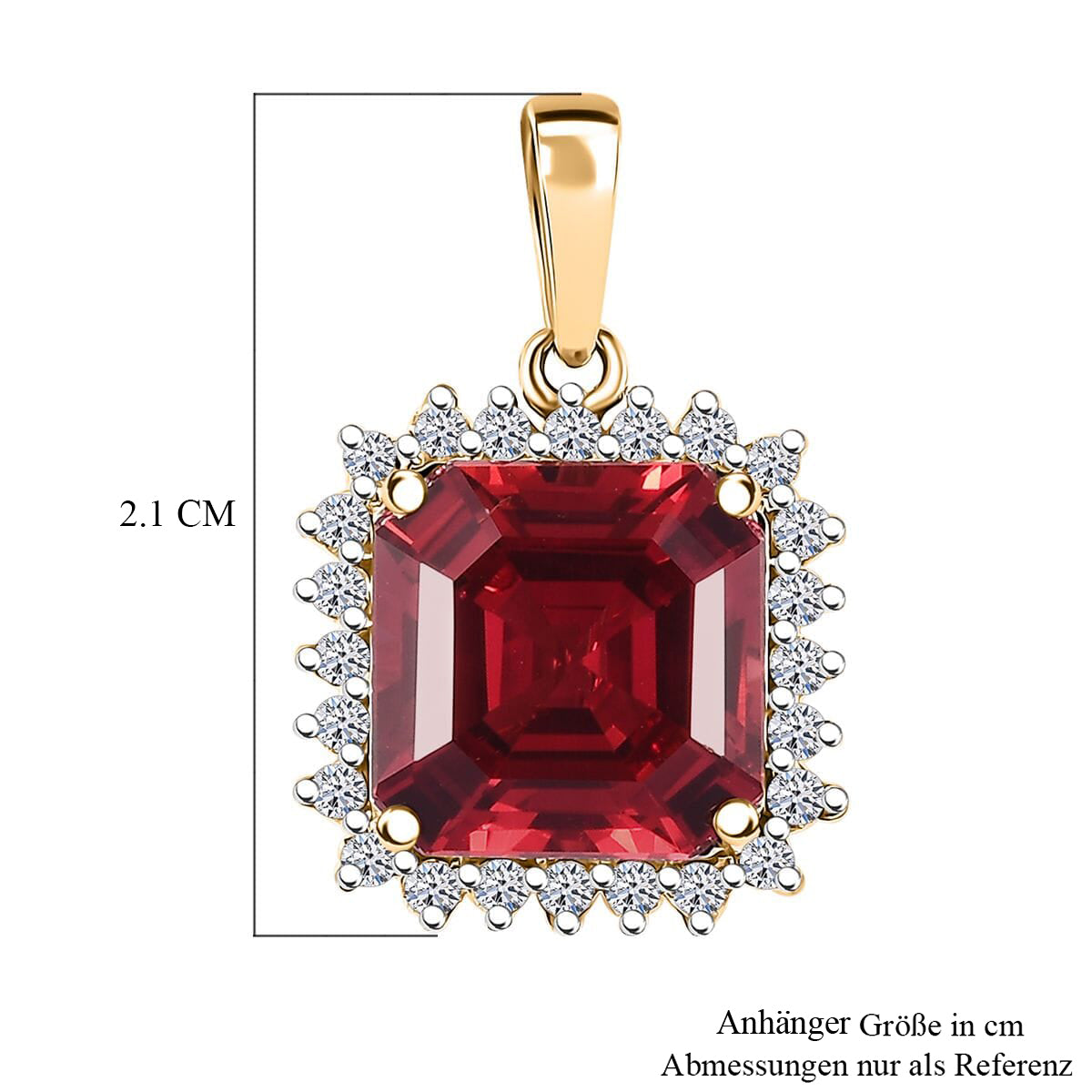 AAA Lab Created Padparadscha Saphir, Lab Grown Diamant Anhänger, AGI zertifiziert und geprüft, 417 Gelb Gold ca. 6.51 ct