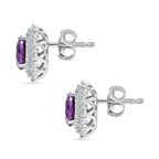 AAA Lab Grown Lila Saphir, Lab Grown Diamant AGI zertifiziert Ohrringe 417 Gold ca. 4.18 ct