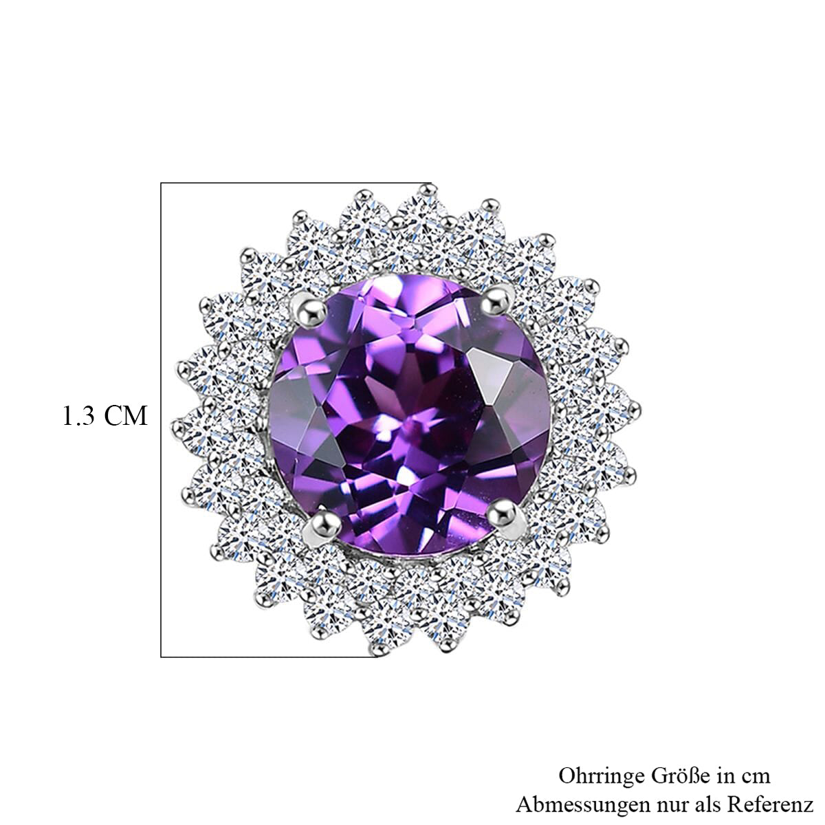 AAA Lab Grown Lila Saphir, Lab Grown Diamant AGI zertifiziert Ohrringe 417 Gold ca. 4.18 ct