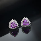 LUXURIANT DIAMOND - AAA Lab Grown Lila Saphir, Lab Grown Diamant Ohrringe 417 Gold ca. 0.27 ct