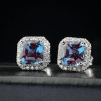 AAA Lab Grown Alexandrite, Lab Grown Diamant VS-EF Ohrringe, AGI zertifiziert und geprüft, 417 Weiß Gold ca. 4,27 ct.