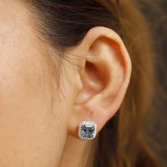 AAA Lab Grown Alexandrite, Lab Grown Diamant VS-EF Ohrringe, AGI zertifiziert und geprüft, 417 Weiß Gold ca. 4,27 ct.