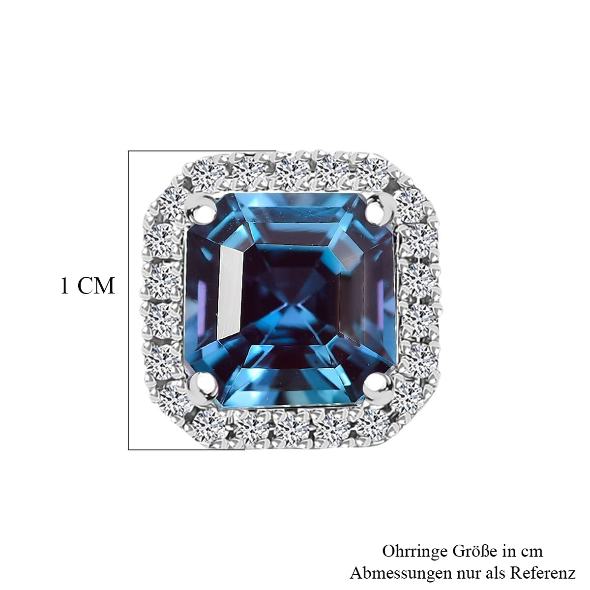 AAA Lab Grown Alexandrite, Lab Grown Diamant VS-EF Ohrringe, AGI zertifiziert und geprüft, 417 Weiß Gold ca. 4,27 ct.